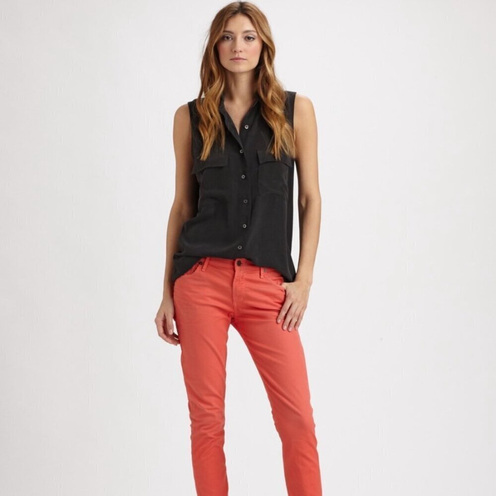Citizens of Humanity orange low - rise straight leg jeans